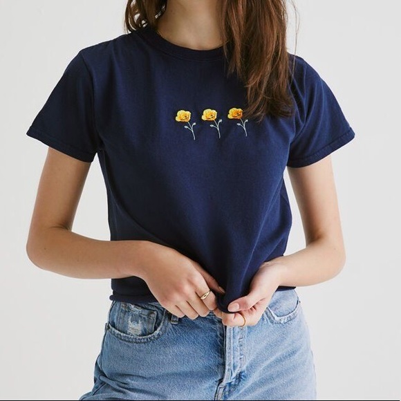 Brandy Melville Tops - John Galt Jamie California Poppy T-Shirt Navy